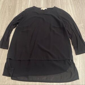 Michael Kors Elegant Black Layered Blouse